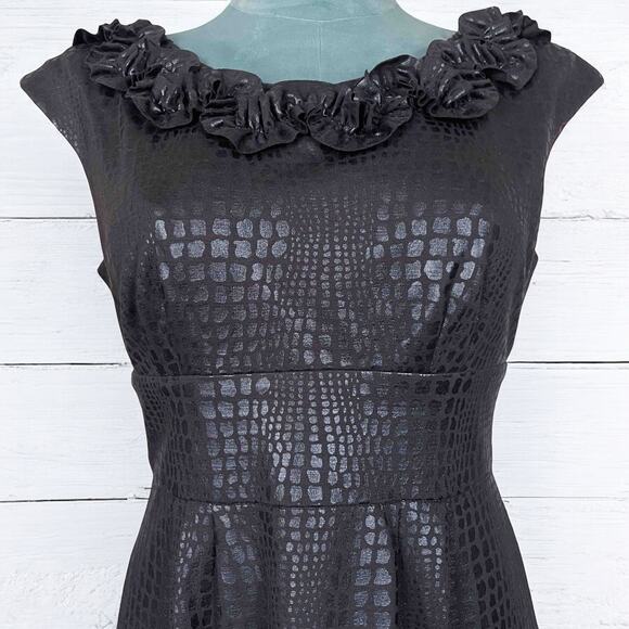 Elizabeth Howard Women's Black Sheath Sleevless Dress Size 6 - Picture 3 of 10